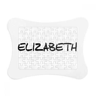 Imagem de Moldura de quebra-cabeça Elizabeth especial de caligrafia com o nome inglês para decoração de quadro