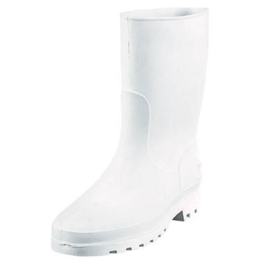 Imagem de Bota Galocha Borracha Pvc Impermeável Náutica Branca Cano Médio