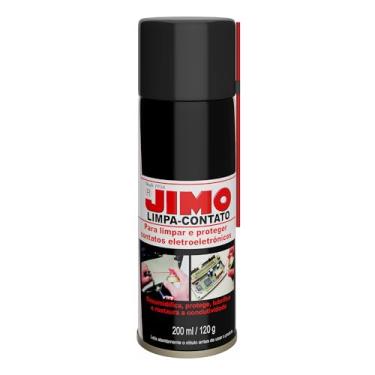 Imagem de JIMO Limpa Contatos Eletro Eletrônicos Remove Graxas Óleos Sujeira Contaminantes Desumidifica Protege e Lubrifica Partes Metálicas Sem Danos Aerossol 200ml