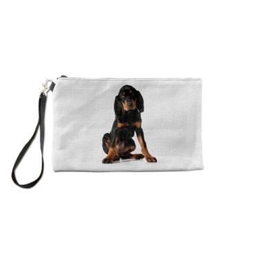 Imagem de Bolsa de maquiagem fofa para filhotes, bolsa de cosméticos para amantes de filhotes, bolsa de maquiagem de amor de filhotes, bolsa de higiene pessoal para cachorros, ideia de presente de cesta de Natal de aniversário, Branco, Bolsa Cosmética