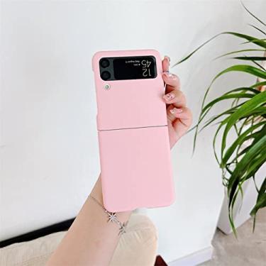 Imagem de Para Samsung Galaxy Z Flip 4 3 5 Candy Pure Color Case Para Samsung Z flip5 flip3 ZFlip 5 4 3 ZFlip4 Ultra Thin Hard PC Back Cover, LightPink, para Samsung Z Flip 3