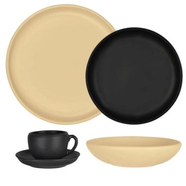 Imagem de Aparelho de Jantar Romanha Copparo 20 peças (Areia e Preto)