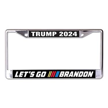 Imagem de Moldura para placa de carro Trump 2024 Lets Go Brandon Chrome