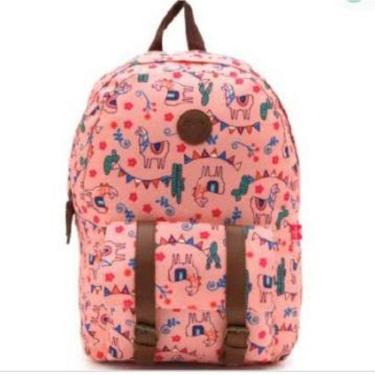 Imagem de Mochila juvenil Lhama e cactos