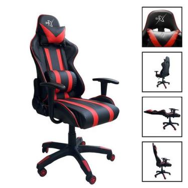 Imagem de Cadeira Gamer Brx Modelo 702 Cor Preto Com Vermelha