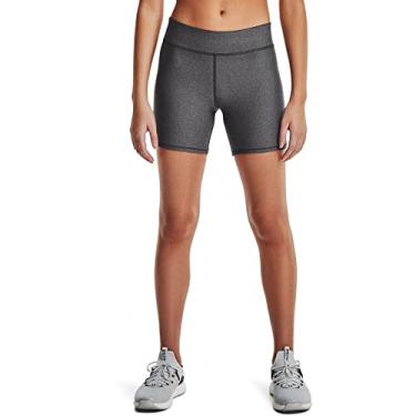 Imagem de Under Armour HeatGear Armour Meias femininas de cintura média, cinza-escuro mesclado (019)/preto, GG