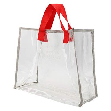 Imagem de 01 Bolsa de praia de plástico, bolsa de grande capacidade, transparente para ambientes externos para armazenamento de roupas