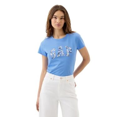 Imagem de GAP Camiseta feminina com logotipo clássico, Sp Azul Floral, GG