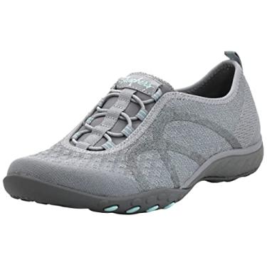 Imagem de Skechers Breathe Easy Fortune Knit feminino, Malha cinza, 41