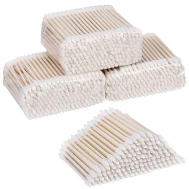 Imagem de 800 pontas de precisão cotonetes de algodão com ponta dupla de 7,6 cm com palitos de papel, cotonetes de algodão, aplicadores de ponta de algodão