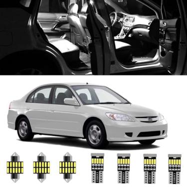 Imagem de AWALITED Kit de luzes LED interiores brancas com 6 peças para Honda Civic Sedan Coupe Super Bright LED Map Dome Cargo 2001-2011
