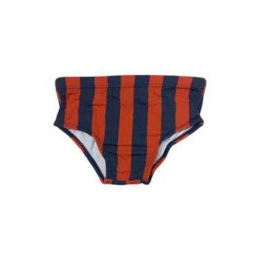 Imagem de Sunga  Larga Bebê -  Listras Preta e Laranja-Masculino
