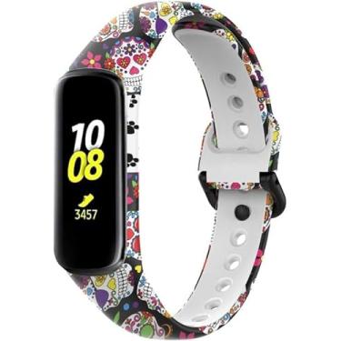 Imagem de Pulseiras Esportivas NSmart compativeis com Galaxy Fit2 SM-R220 (R220, Caveira Mexicana)