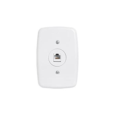 Imagem de Tomada Keystone Rj45 Cat5 Com Placa Branca