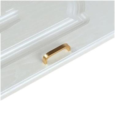 Imagem de Armário de porta de cozinha alça reta puxar botões de porta de ferragem e alças de alumínio de melhoria da casa, ouro 64mm