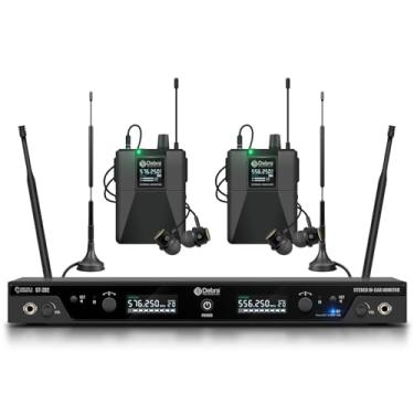 Imagem de D Debra Audio PRO ST-202 UHF Stereo Wireless in Ear Monitor System, Dual Channel Wireless IEM com Tipo de Monitoramento para Palco, Receptor para Estúdio, Guitarra, Desempenho de Banda (Dual Channel,