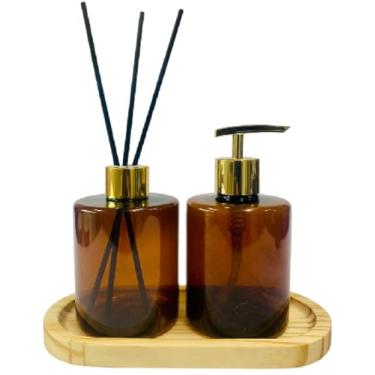 Imagem de Kit Lavabo Âmbar (Porta Sabonete Líquido + Difusor de Ambiente) - 400ml