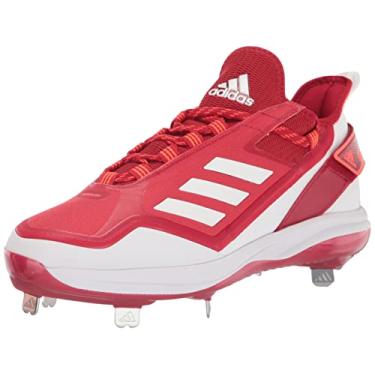 Imagem de adidas Icon 7 Boost Tênis de beisebol masculino, Team Power vermelho/branco/vermelho solar, 17