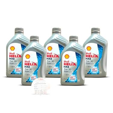 Imagem de Kit 5 Litros Oleo Shell Helix Hx8 5W-30 API SP Sintetico