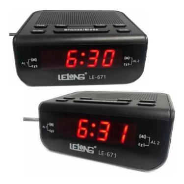 Imagem de Relógio Rádio Digital Despertador Alarme Duplo Lelong Le-671