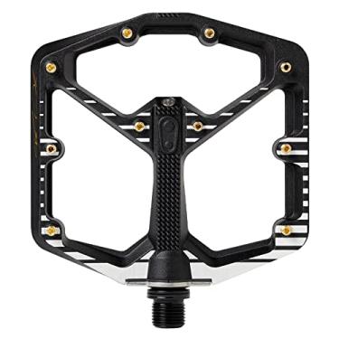 Imagem de Crankbrothers Stamp 7 pedais grandes para mountain bike Fabio Wibmer Signature Edition - Preto e branco - Plataforma otimizada MTB Enduro Trail BMX - Par plano de pedais de bicicleta (pinos ajustáveis