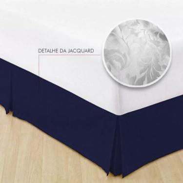 Imagem de Saia Para Cama Box Solteiro Jacquard Admirare, Safira
