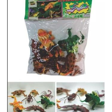 Imagem de Animais E Insetos De Borracha Kit Com 7 Peças Brinquedos - OP