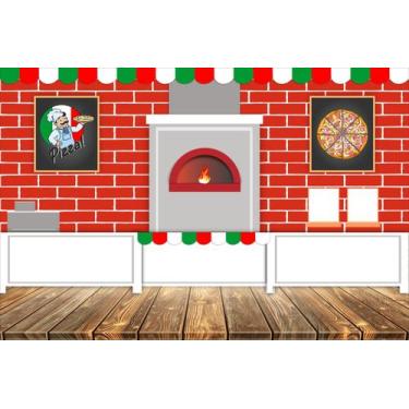 Imagem de Painel de Lona Pizzaria Italiana - Fabrika de Festa, 300x200cm