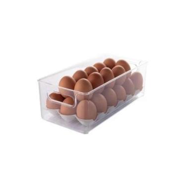Imagem de Organizador de ovos p/ geladeira  acrílico com bandeja - pLASUTIL