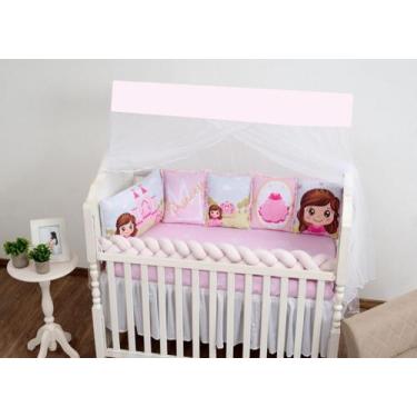Imagem de Kit Berço Menina Trança Completo Super Cheio 9P Princesa - Beatriz Enx