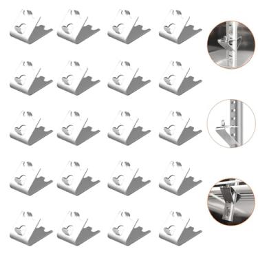 Imagem de Pacote com 20 clipes de prateleira de congelador 920158, clipes de suporte de prateleira de refrigerador de aço inoxidável, suportes de substituição de prateleira refrigerada para geladeira, clipes