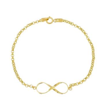 Imagem de Pulseira Feminina Infinito Elo Português 2mm Ouro 18k 750 - Thile Jóia