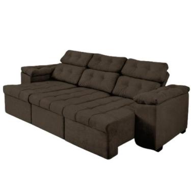Imagem de Sofá Itália 2,60 m Retrátil Reclinável Suede Café - Sofá na Web
