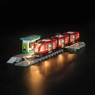 Imagem de BrickBling Luz LED para bonde e estação do centro da cidade, kit de iluminação criativa compatível com 60423-sem modelo