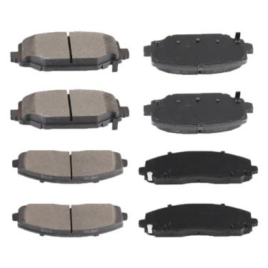 Imagem de ECCPP D1589-8800 D1596-8811 Conjunto de pastilhas de freio a disco semimetálico dianteiro e traseiro adequado para Chrysler Town & Country 2012-2016, para Dodge Grand Caravan 2012-2016, para Dodge