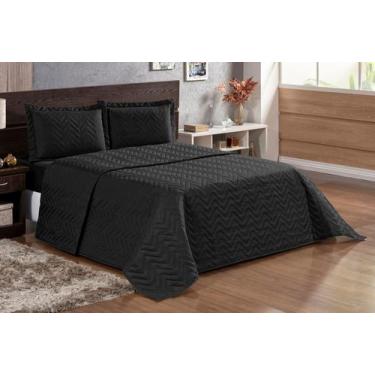 Imagem de Kit colcha cobre Leito Pratic Casal Queen 3 Peças - HP enxovais, Preto