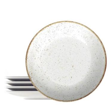 Imagem de Kit 4 Pratos de Sobremesa Porcelana 21cm Tramontina Rustico Decorado