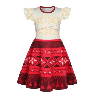 Imagem de AmzBarley Fantasia infantil de princesa para meninas, tema de aniversário, vestido de festa, presente de Natal para meninas de 1 a 10 anos, Amarelo, vermelho, 2 Anos