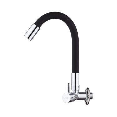 Imagem de Kit 2 Torneira Cozinhas Parede Gourmet Flexível Luxo Preto