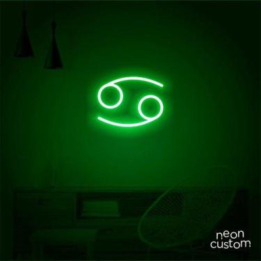 Imagem de luminaria letreiro Neon Led Signo Câncer 100x80 luminoso decoração p/ 