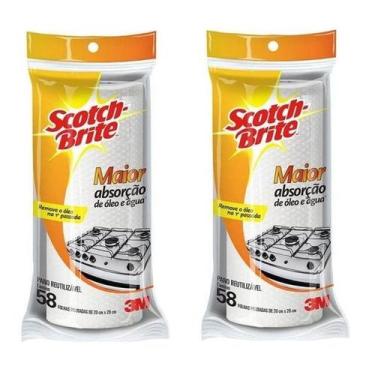 Imagem de Kit 2 Panos Reutilizaveis SCOTCH Brite 20CM X 20CM 58 Unidades 3M
