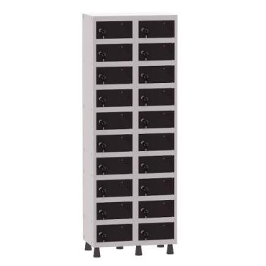 Imagem de Armário Porta Objetos de Aço 2 Vãos 20 Portas Fechadura Pandin 1,90 m 