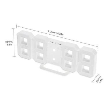 Imagem de Multifuncional Grande Led Digital Parede Relógio 12h / 24h T - OEM