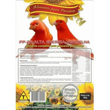 Imagem de Farinhada Protein Pássaros - PP 22 Vermelha - 5kg - Protein Passaros