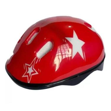 Imagem de Capacete Infantil Criança Bike Skate Patins Proteção Star, Vermelho, Ú