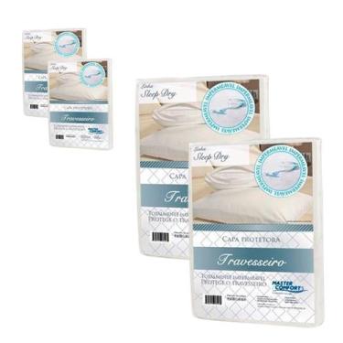 Imagem de Kit 4 Fronha Protetora Impermeável de Travesseiro Sleep Dry Zíper Não 