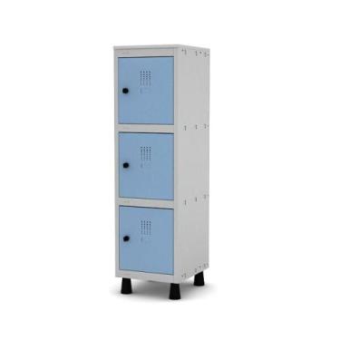 Imagem de Mini Armário Guarda Volume Locker Roupeiro 1 Vão 3 Portas MGRP501/3 Ci