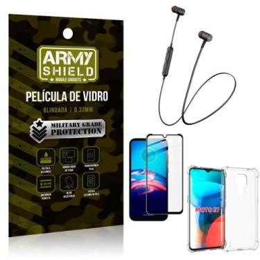 Imagem de Fone Bluetooth Hs-615 Moto E7+Capinha Anti Shock+Película 3D - Armyshi