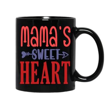 Imagem de SpreadPassion Caneca de café Mamas Sweet Heart, presente para namorado e namorada, ideia de presente de dia dos namorados, presente para marido e esposa, ideia de presente de dia dos namorados (preto,
