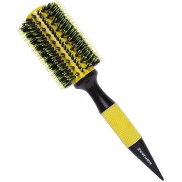 Imagem de Escova Profissional Thermal Ceramic Yellow Basic 64 Mm - Modelo 7334 - Marco Boni - Cerdas Resistentes e Duráveis - Design Moderno - Cor Amarelo - Ideal para Modelagem e Finalização de Penteados